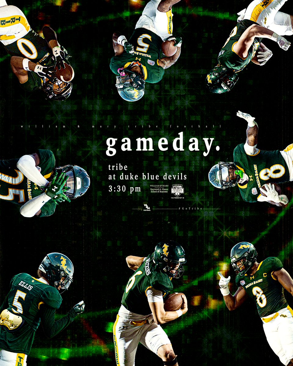 WMTribeFootball's tweet photo. 𝐆𝐚𝐦𝐞𝐝𝐚𝐲

🆚 Duke
⏰ 3:30 pm
🏟️ Wallace Wade Stadium
📍 Durham, NC
📺 ACCNX
📻 https://t.co/TxLjINvxJC
📲 https://t.co/MG3fzHbH6h

#GoTribe https://t.co/GqxAAFkUf0