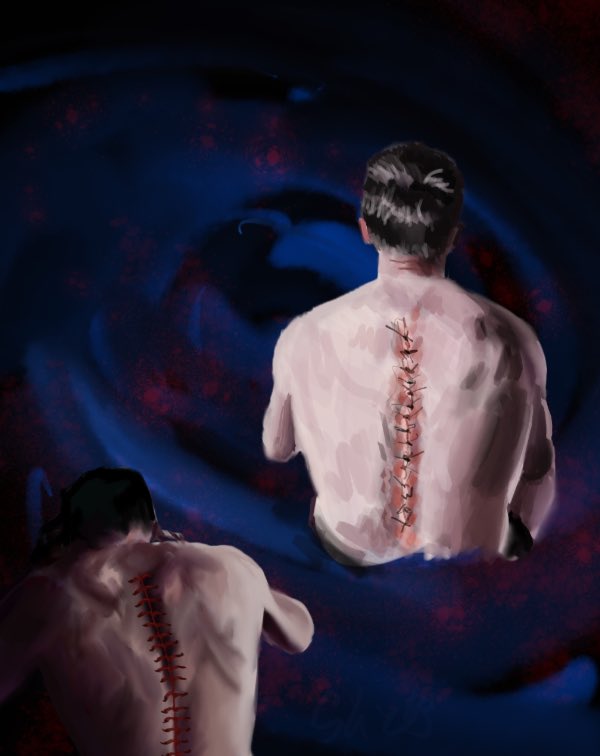 SHIZUNSB0UN's tweet photo. tw scars 
finished dex back scars study just experimenting 👺perhaps more to come in the future.. 
#bullseye https://t.co/Jul2J92V6Y
