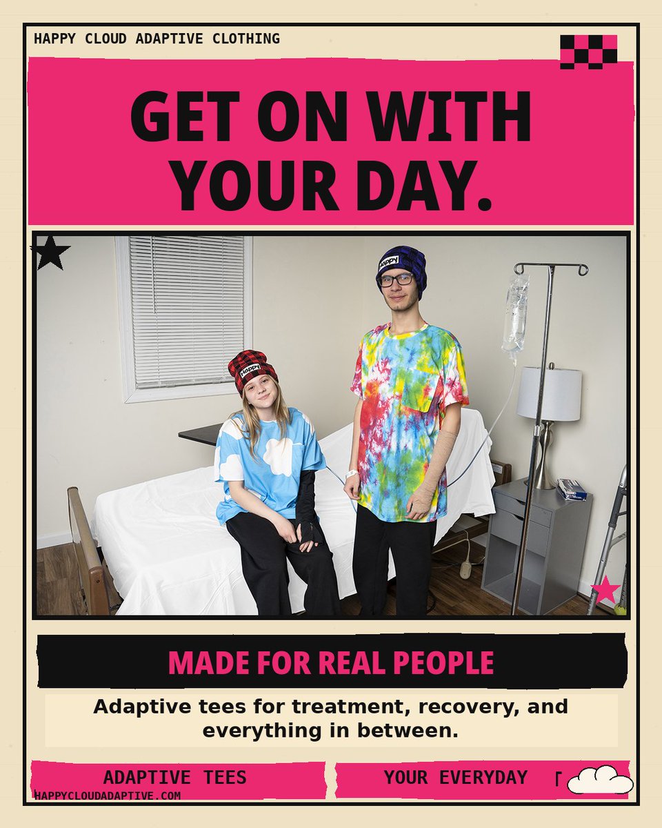 Happycloudadapt's tweet photo. Life doesn't stop for care.

Shoulder surgery? Medical treatment? Helping a loved one get dressed?

Our adaptive T-shirts feature shoulder openings and discreet chest access.

☁️ https://t.co/R30vKSjmvP

#AdaptiveClothing #Caregiving https://t.co/yB03EcVIZR