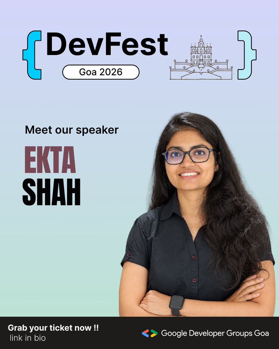 GDG_Goa's tweet photo. 🚀 Meet Ekta Shah at DevFest Goa 2026!

Go beyond prompt engineering and understand the real trade-offs behind context, reasoning, retrieval, and token spend in modern LLM systems.

📅 10 October 2026
🎟️ Tickets — Link in bio!

#DevFestGoa #DevFest2026 #GoogleDevelopers #LLM #AI https://t.co/9Rkb0FaKRS