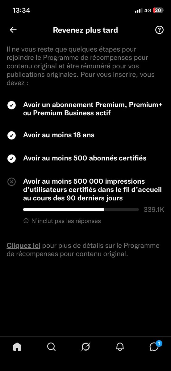 Marozik_Jr's tweet photo. 339K / 500K
Toujours pas éligible j’en reviens pas
Faut que j’arrête les pauses et que je poste du vrai contenu original pour ces nouvelles récompenses 🤣 #contenuoriginal https://t.co/ZXKqoJirqK