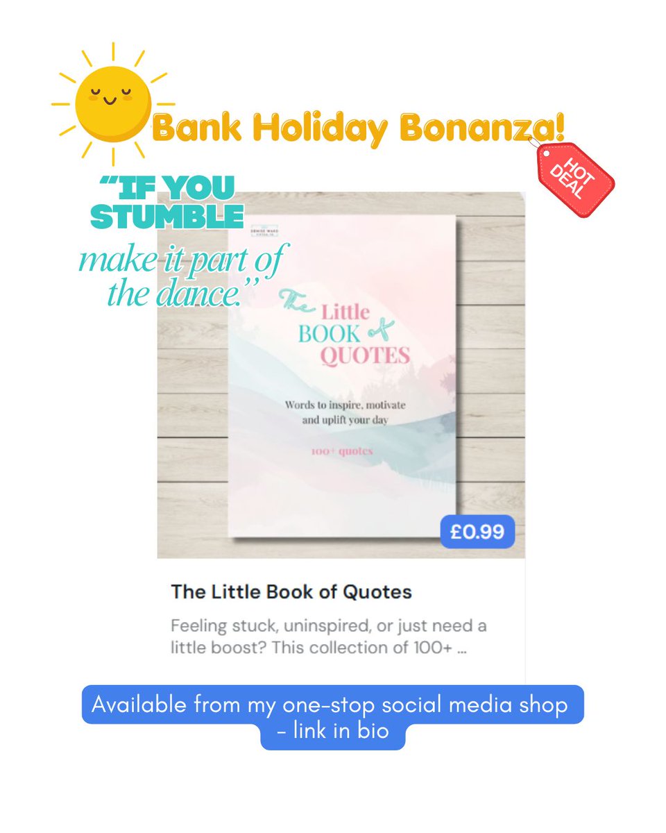 ConradFitzfmu's tweet photo. 99 PROBLEMS, BUT THE PRICE AIN’T ONE

For one week only, every resource in my social media shop is just 99p
April–June 2026 Content Compendium
Complete Guide to Instagram Hashtags and Keywords for 2026
Little Book of Quotes
500+ accessible Health &amp; https://t.co/6PschSPbIG