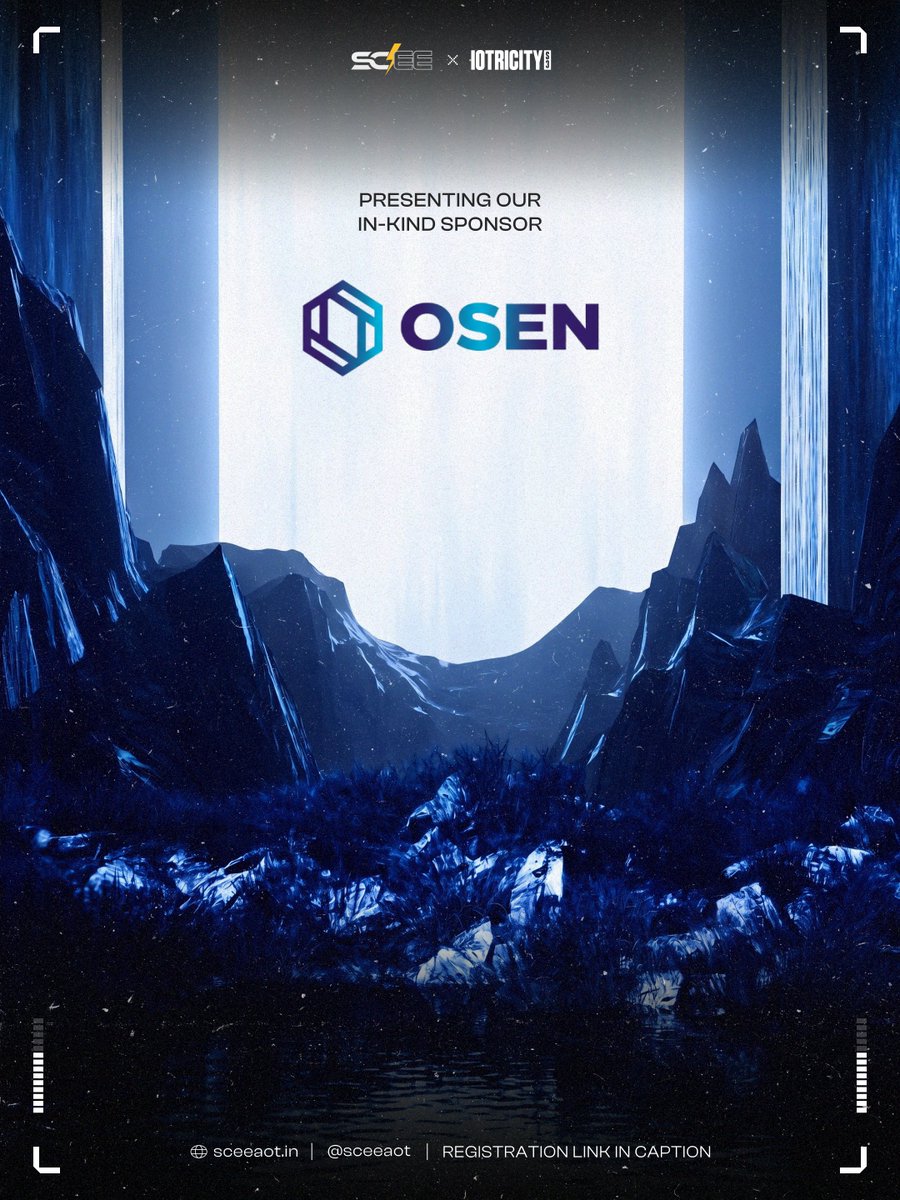 sceeaot's tweet photo. 🚀 The collab we’re vibing with! ⚡
Big love to OSEN, our In-Kind Sponsor for IoTricity! 💙🤝
Supporting creators, powering ideas & adding that extra spark! ✨🔥
Innovation mode: ON. 😎⚡
🖇️REGESTRATION LINK:https://t.co/8BezQUseB4
#IoTricity #OSEN #SponsorEnergy #TechVibes https://t.co/1atxi53lZP
