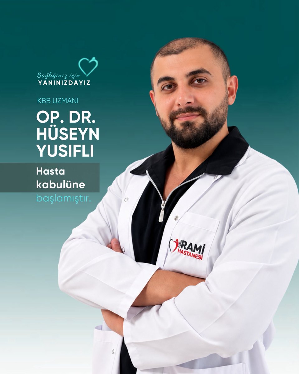 RamiHastane's tweet photo. Hastanemiz Kulak Burun Boğaz Bölümü’nde Op. Dr. Hüseyn Yusıflı hasta kabulüne başlamıştır.

Kulak, burun ve boğaz hastalıklarının değerlendirilmesi, tanı ve takip süreçlerinde uzman hekimimizle hizmetinizdeyiz.

Randevu ve detaylı bilgi için hastanemizle iletişime geçebilirsiniz.

#kbb #kulakburunboğaz #kbbuzmanı #sağlık #istanbul