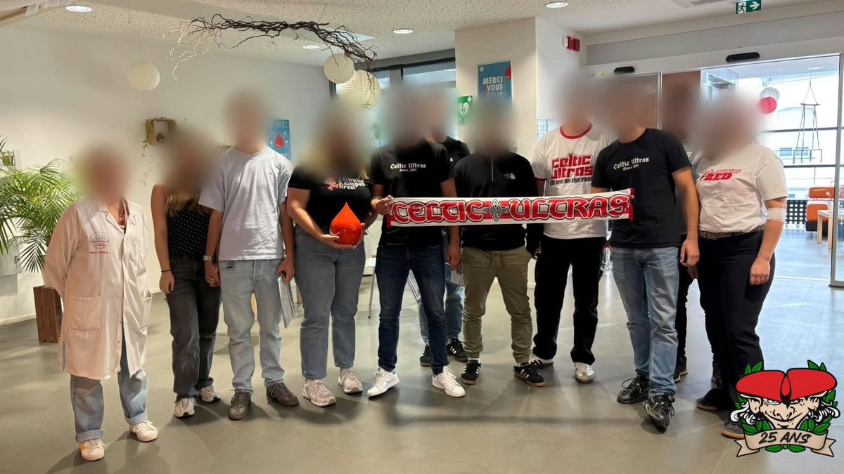 CelticUltras's tweet photo. [26/09/2026 - Action solidaire]

Ce samedi 26 septembre, une vingtaine de membres des Celtic Ultras se sont relayés à la Maison du Don de Brest pour donner leur sang.

Alors que les réserves de sang sont actuellement fragiles en France comme en Bretagne, https://t.co/pTMYQ4qLQf