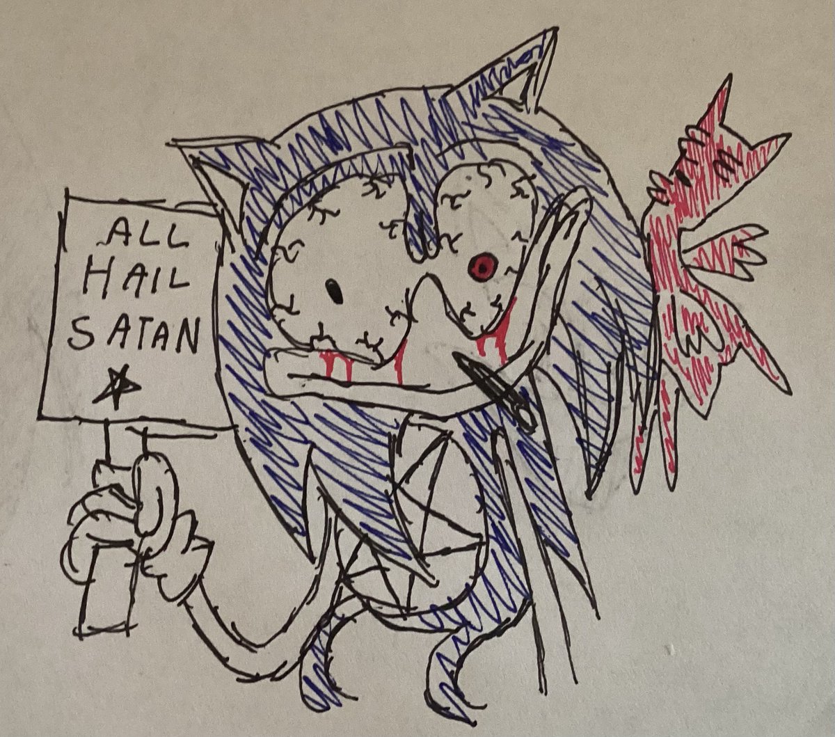 LXSPest's tweet photo. The Daredevil and Tails the Fetus Fox.
#satanos #fnfvssonicexe #vssonicexe #vssonicexefnf #milesprower #tailsthefox #tails #fetus #whenshetouchyosatanicdingaling #sketch #originalart #sonicexe #execommunity https://t.co/VNMOQeFHvY