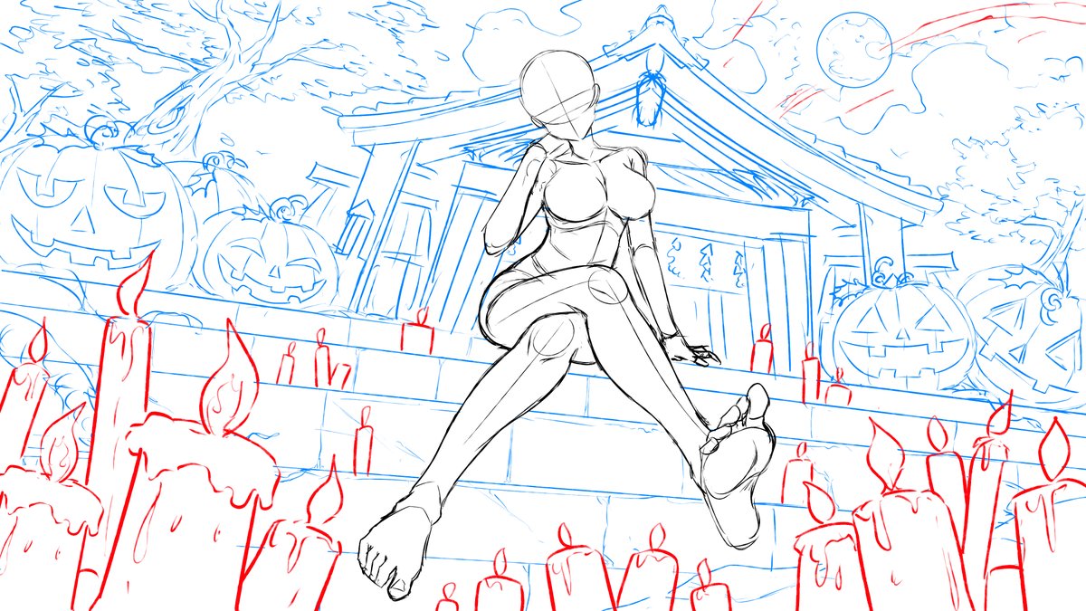 itsouyem's tweet photo. LOOK WHO’S READY FOR HALLOWEEN... 👻

a closer look at our spooky little YCH!!!
just imagine this all rendered uppp!! ✨
what do you think so far?

#artmoots #WIP #artshare https://t.co/PQf6cJSRT9