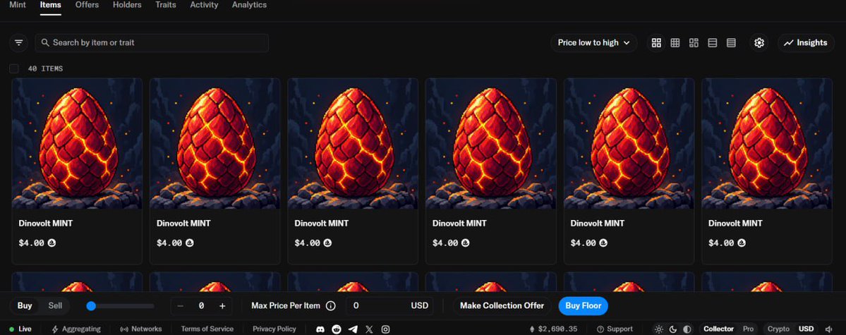 dinovolt_NFT's tweet photo. 🦖⚡ DINOVOLT MINT IS LIVE
26 September 📺

Mint is Live Now on @opensea 👇
https://t.co/lfXCKwowH7

Details:
_Supply: 3,333
_Chain: RobinhoodChain
_Mint price: <0.0001 ETH
_Public stage: LIVE NOW until Sep 21, 2027

#Dinovolt #NFT #OpenSea #RobinhoodChain https://t.co/EJ4rSgkVjz