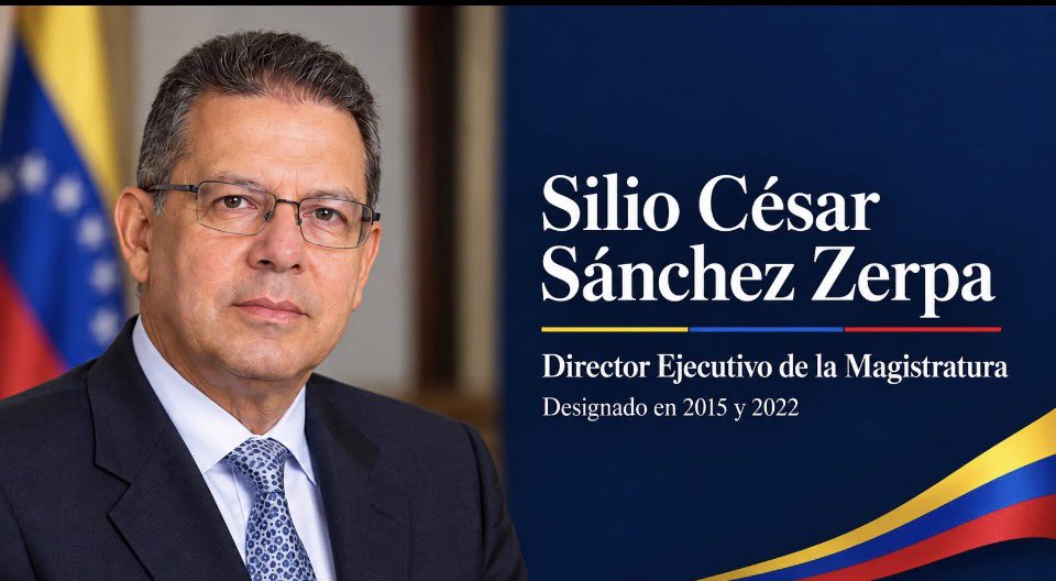 Libertaria17082's tweet photo. Silio Sánchez Zerpa no evalúa al TSJ. Viene del TSJ.
Es Director Ejecutivo de la Magistratura, magistrado suplente y vicerrector de la UBV. Lo juramentó el mismo Poder Judicial que ahora pretenden “renovar”.
Lo metieron en el comité de juristas de la mesa de diálogo para filtrar postulaciones al Supremo. El operador del aparato judicial se sienta a calificar a los nuevos jueces.
Eso no es diálogo. Es el régimen eligiendo a su propio árbitro.
