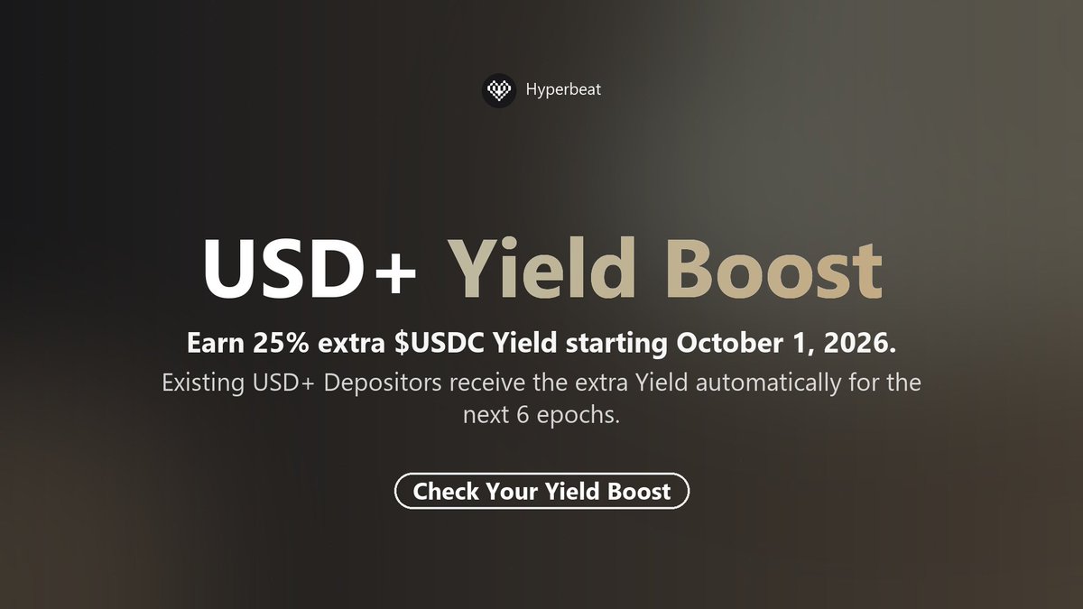 hyferdeateth's tweet photo. @hyperbeat @HyperliquidX Attention Hyperbeat USD+ depositors! 

Starting October 1, 2026, you'll earn 25% extra USDC yield automatically credited for the next 6 epochs.
 
Take a look at your boosted yield below↓
https://t.co/ol52xnsD5E https://t.co/29WSRAqW0p
