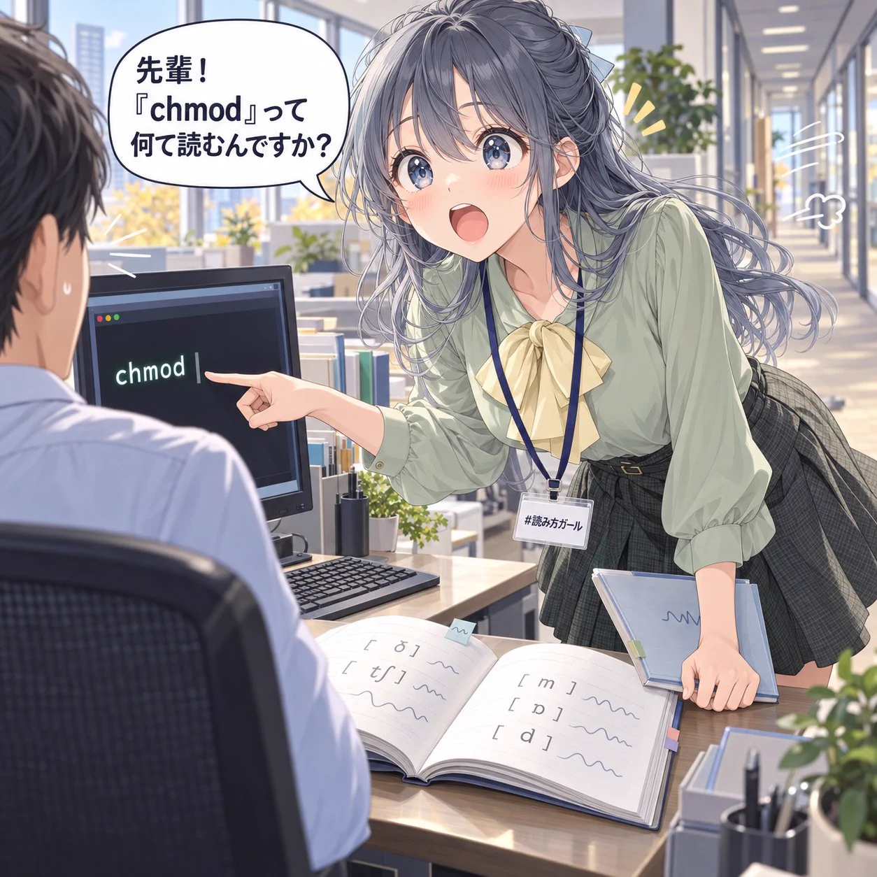 ふも в X: „#読み方ガール 先輩！『chmod』って何て読むんですか？“ / X