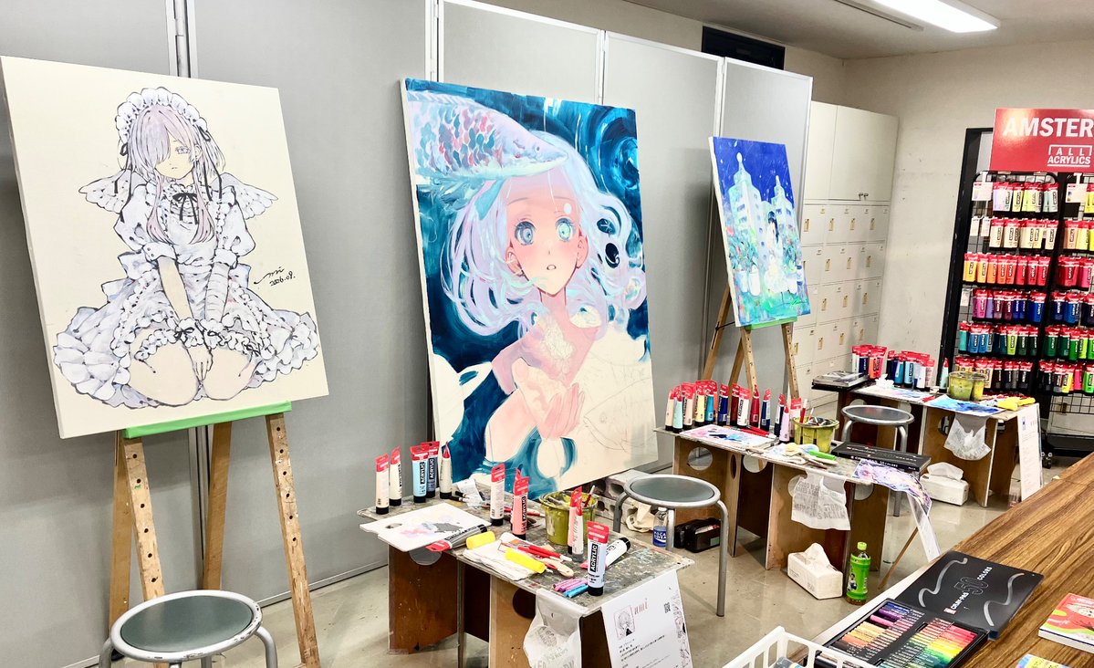 aokawa_waka's tweet photo. #ARTdecoration
ライブドローイングご覧いただいた皆さま、ありがとうございました!さまざまな質問をいただきながら、わいわいと楽しく作品制作をすることができました!大きな絵を描くの楽しい! https://t.co/97wQkKT5Dl