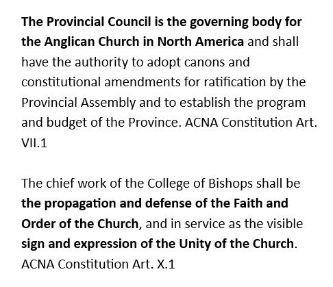 monkofjustice's tweet photo. ACNA Bishops - please stop trying to govern the Province; let the Provincial Council do its job. Stick to your job description.

Provincial Council - time to step up, folks, please. https://t.co/wK6EHYgHiS