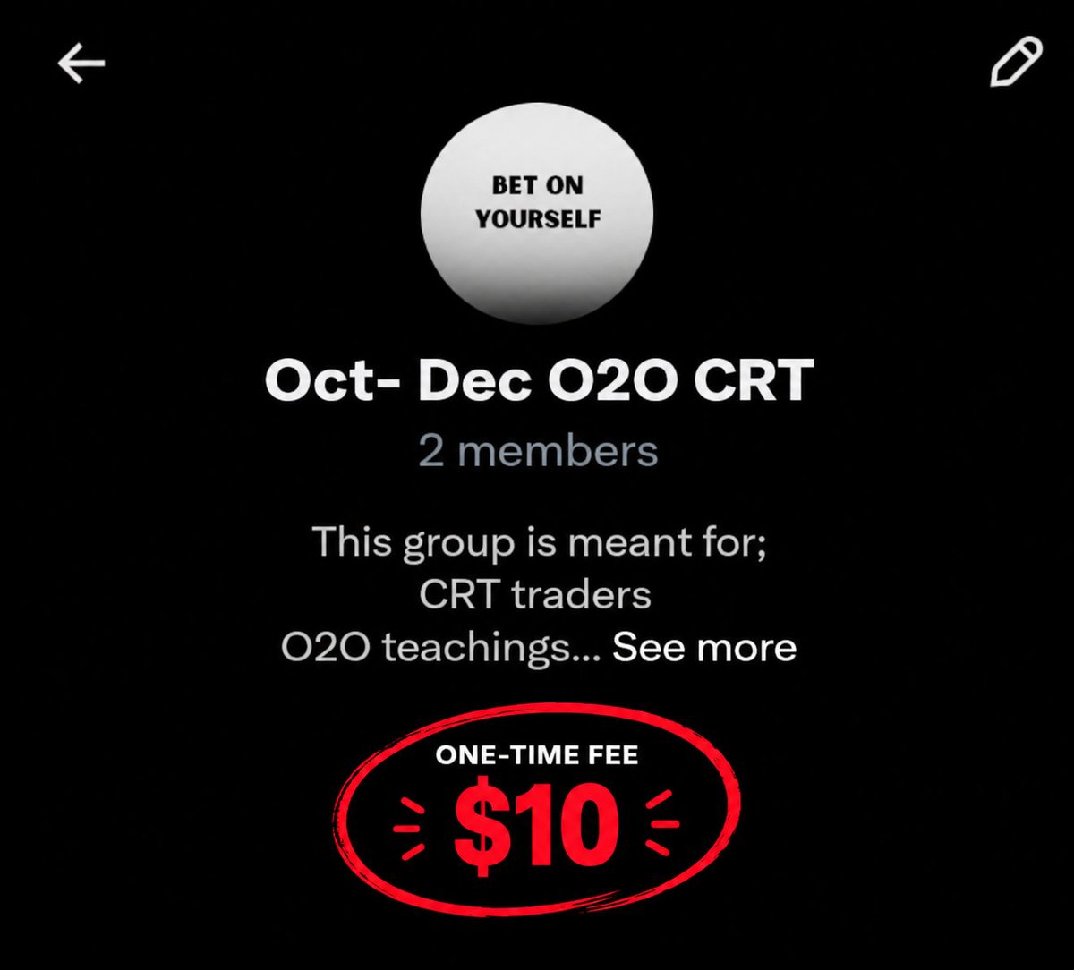 Crtquinn's tweet photo. 🔥 GET 3 MONTHS OF ACCESS FOR JUST $10.

Yes — $10 gets you into my private trading group for the full 3 months.

I’m opening the group because so many of you have been asking to learn how I actually trade.

Inside, you’ll get:

• Free Advanced CRT teachings
• Free O2O teachings
• How I came about creating O2O
• How to create O2O — from A-Z
• Free signals
• Higher chances of winning my giveaways
• Access to updates & deals if your account qualifies
• Answers to your pending questions directly from me

🚨 But I’m not keeping the doors open forever.

If you’ve been waiting for the chance to learn my approach, this is your opportunity to get in from the start.

DM me “O2O” NOW to secure your spot.

Once the group is full, access closes.