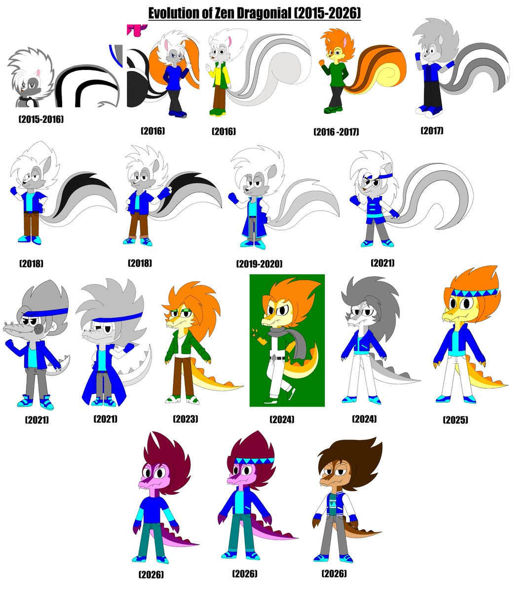 DracoGatorZ's tweet photo. All the evolutions of Zen Dragonial that had existed from 2015 until now
#Crocogators #ZenDragonial https://t.co/czmMwHsEOs