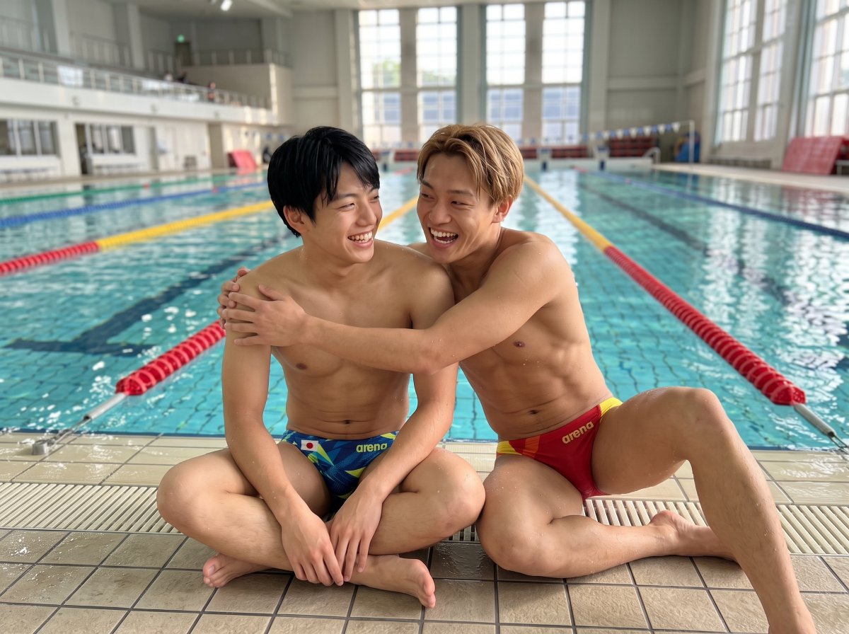 yuma_novel's tweet photo. 競パン雑誌『SWIM BIBLE』     

vol.9　アジア大会特集「橘和穂＆岬陽介」        

雑誌の取材でも堂々とゲイの恋人同士と公言する２人です😊

#SWIMBIBLE https://t.co/icH4GvSkGC