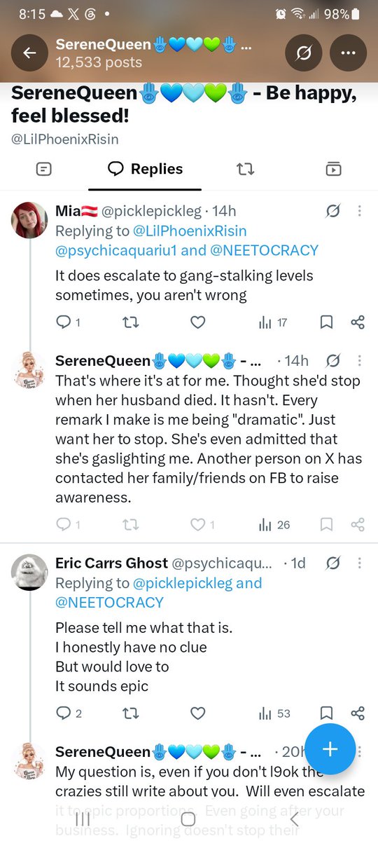DilutedThugGang's tweet photo. I know this pattern of hers. Now she's gonna cling to picklepickleg. Psycho Sherri is gonna hover over that account. Kiss that accounts ass. Put on a dramatic display of being a false victim. 😂 because psycho Sherri cannot move on. 🤪 https://t.co/zCnBcrOiLM