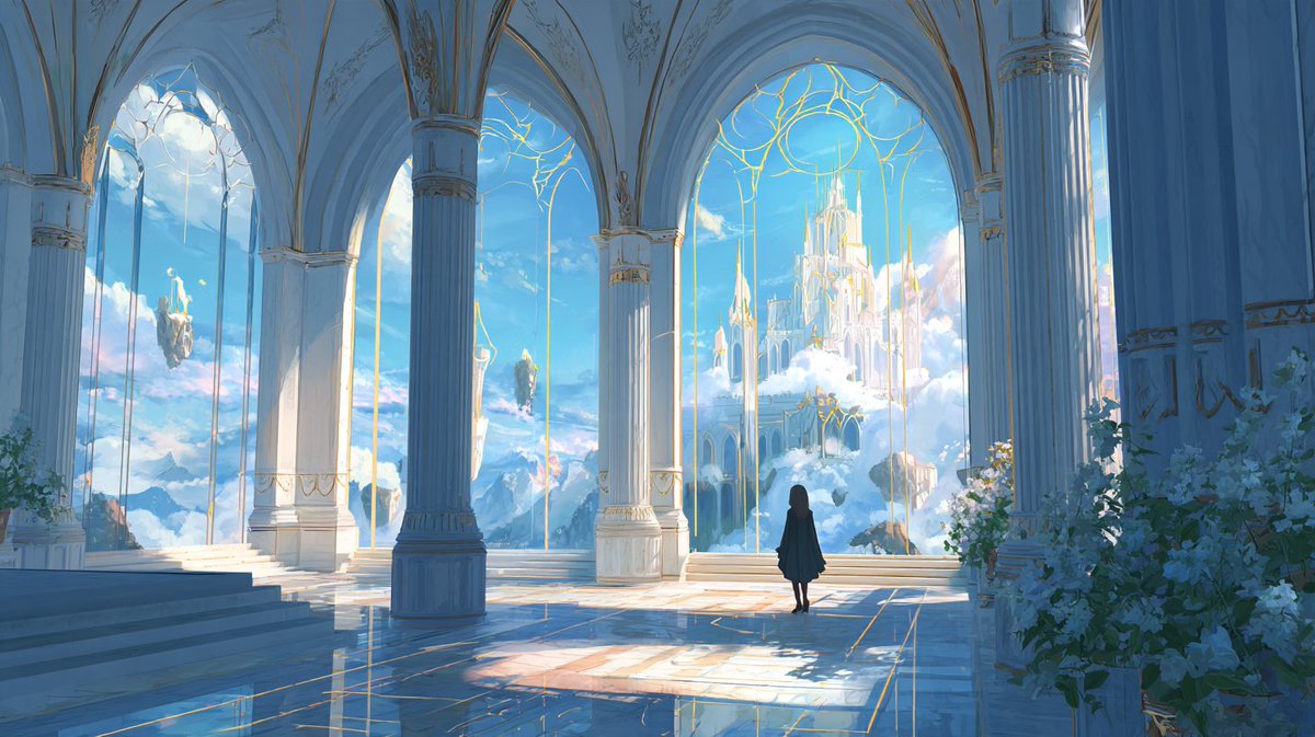 IsekaiSounds's tweet photo. New video uploaded. ✨

Memories Beneath the Cathedral Light  
Original Fantasy Music for Sleep, Study & Relaxation

Escape to a peaceful sky cathedral in another world, where memories quietly linger beneath the cathedral light, surrounded by crystal reflections, white marble corridors, distant cathedral chimes, white flowers, and gentle sky winds.

🎵 Watch on YouTube:  
https://t.co/aM8dEOjaO7

#IsekaiFantasySounds #FantasyMusic #AmbientMusic #RelaxingMusic