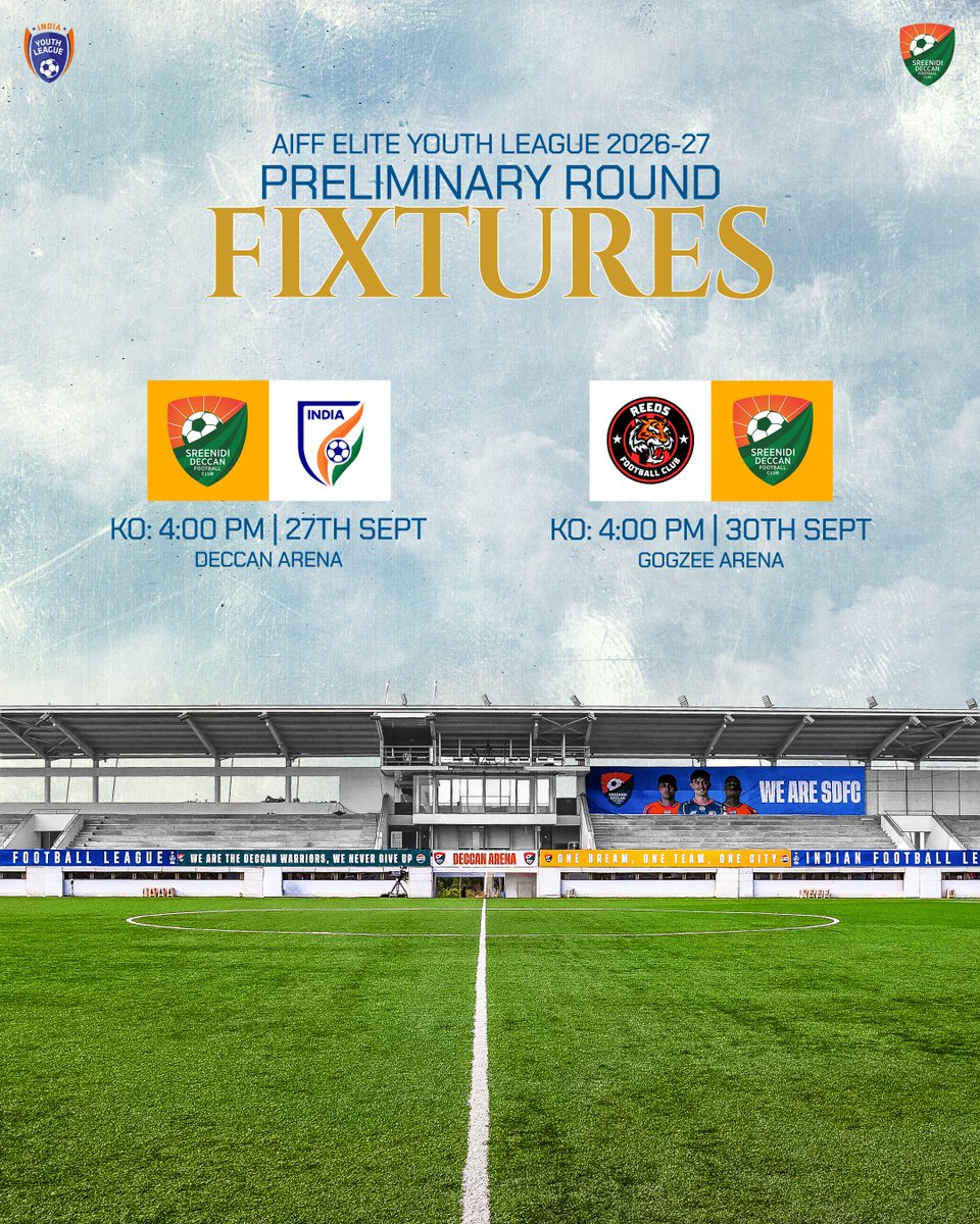 sreenidideccan's tweet photo. The #DeccanWarriors ⚔️ U-18 Boys will be action next at the Preliminary Round of the AIFF Elite Youth League 2026-27 🧡💚 

#WeAreSDFC https://t.co/jDvrFLZBpu