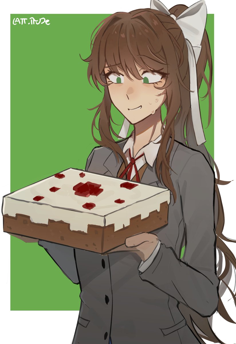 lattitudxs's tweet photo. late but happy birthday anyway, Monika! #ddlc https://t.co/n2YaUcI6bd