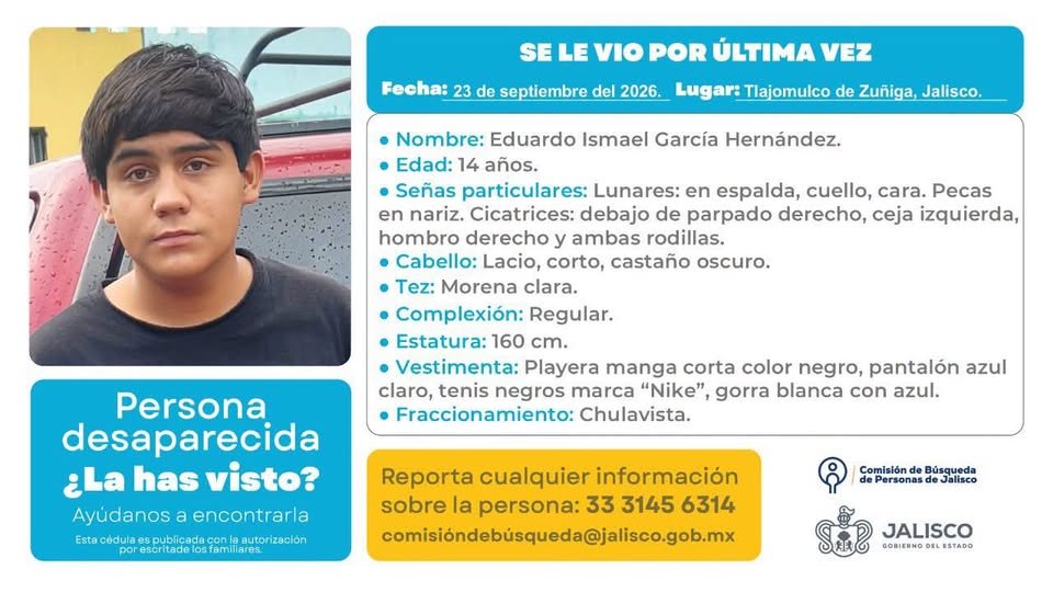 VMGlezR's tweet photo. Desaparece joven en #Tlajomulco, #Jalisco (Chulavista). https://t.co/Fye6Rt03l4