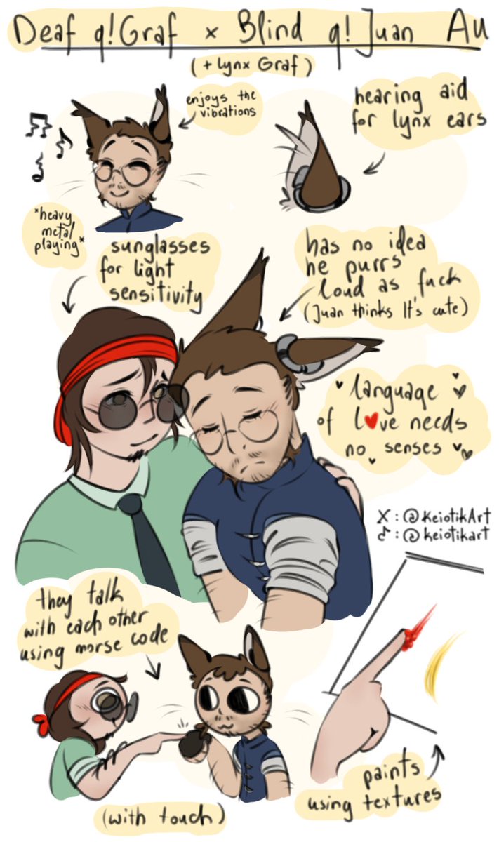KeiotikArt's tweet photo. Blind q!Juan x Deaf q!Graf #grafito
(1/2)
inspired by #HAZESHIFT on #Webtoon

Important Additions:

How Blind Artists Paint: https://t.co/Zn4OevfnGK

How Do Deaf People Experience Music: https://t.co/THsRzXJbno

@graf_irl #qsmp2fanart #grafito #qsmp #art #fanart #disabilities https://t.co/ugBAuaVShF