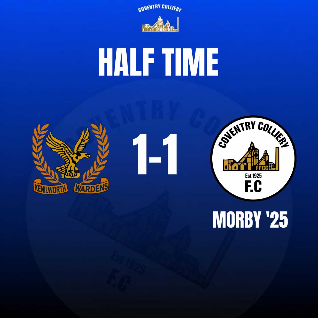 CollieryFc's tweet photo. HALF TIME: Kenilworth Wardens 1-1 Coventry Colliery.
Work to do second half.
#UpTheColliery #CoventryColliery π΅β«οΈ https://t.co/lxJndncOIw