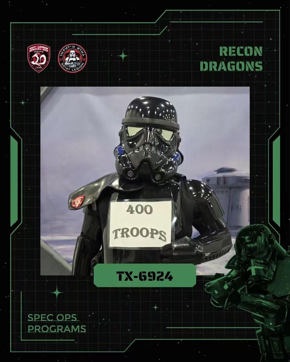 501stSpecOps's tweet photo. 400 missions is a milestone that few troopers reach

TX-6924 of the Badlands garrison has reached it with a level of consistency that demands recognition. 391 of those missions were in Shadowtrooper armor, &amp; 9 were in Imperial Army Engineer

 #swiftsilentrelentless #shadowtrooper https://t.co/GN0QwSRFur