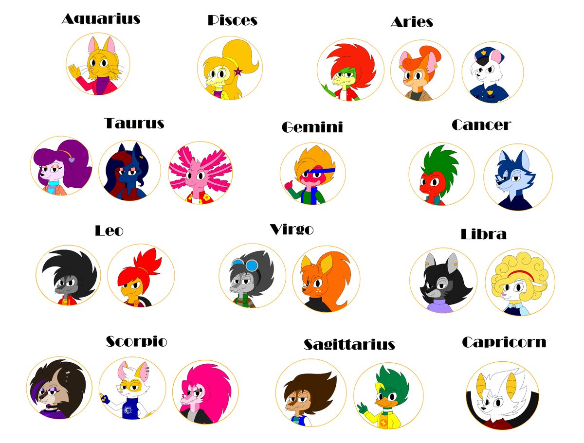 DracoGatorZ's tweet photo. Crocogators Characters' Zodiac Signs are revealed

You can finally find out about these characters were born based on their zodiac signs after their birth months were revealed
#Crocogators https://t.co/AW6X1yicQD
