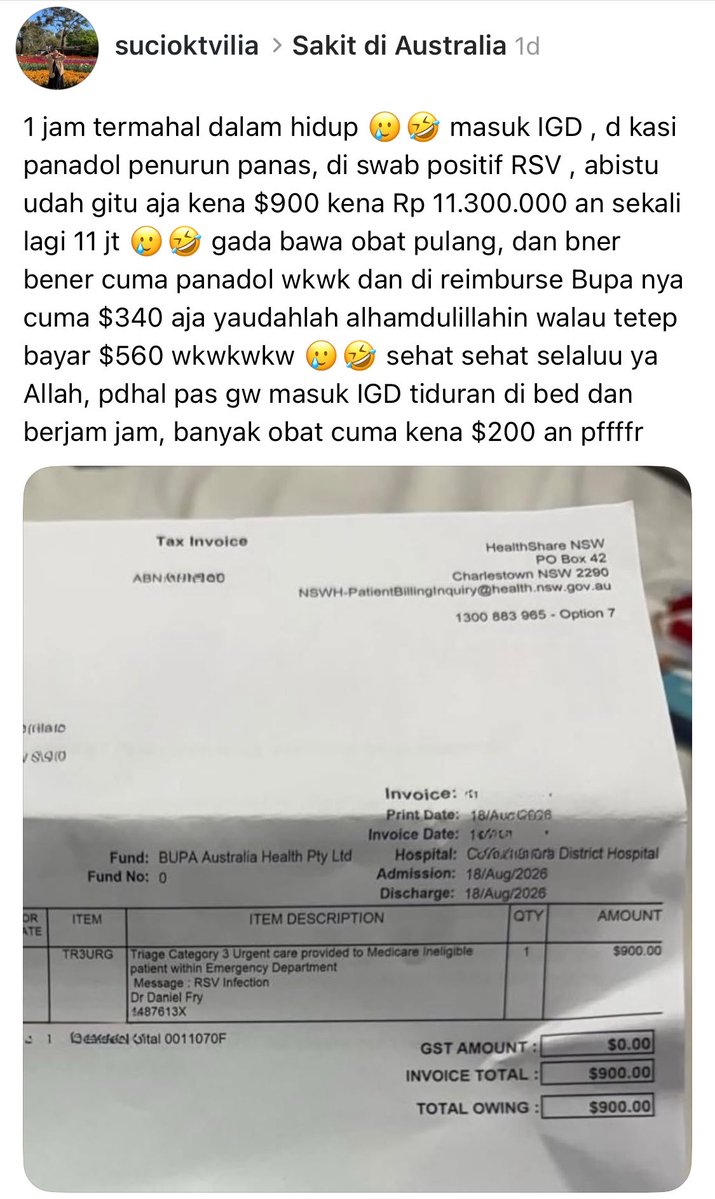 taurosze's tweet photo. Ini bukti jika pelayanan IGD di RS Indonesia itu terlalu baik. Dan masyarakat kita sangat menuntut ☺️ https://t.co/zxQkFZN4ll