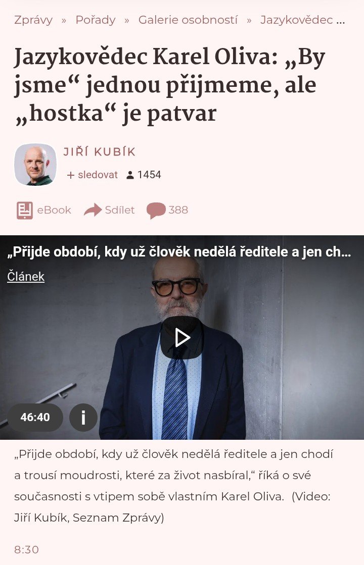 full_vd's tweet photo. Vždy mě fascinuje, že jazykovědec má úplně nulový cit pro přirozený vývoj jazyka. https://t.co/61ERuu2yWk