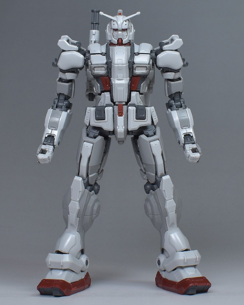 azecchi's tweet photo. ガンダムEX、肩の位置と腕の���さを調整、腰の装甲延長、あと顔を色々いじってますが苦戦中。 https://t.co/WoOQdczZ7f