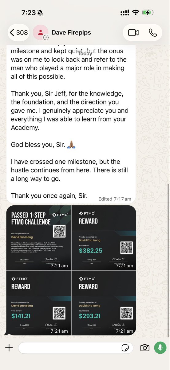 HighmanTeejay's tweet photo. Testimony from @Jeffforex_ classes ❤️❤️ https://t.co/FEYMzqt4U2