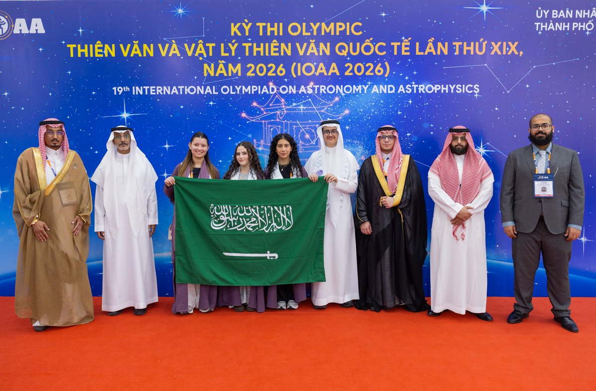 mawhiba's tweet photo. بثقة وطموح 🇸🇦

يبدأ #المنتخب_السعودي_للفلك_والفيزياء_الفلكية منافساته مع 70 دولة في #أولمبياد_الفلك_والفيزياء_الفلكية_الدولي 2026 في فيتنام.

كل التوفيق لأبطال الوطن 🇸🇦.. https://t.co/pGz0NYHogd