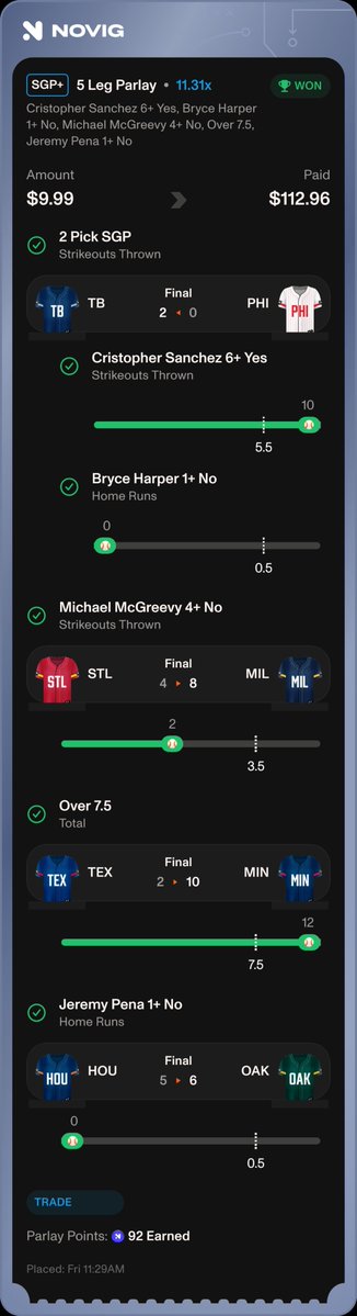 bfordoubleb's tweet photo. Yesterday I made almost $300+ worth of Profit off these 2 slips alone ✅️

NOVIG have one of the most best prices they offer when it comes to Spreads, Moneylines, Total Points v Player Props...
Sign up using my link 👇🏽 https://t.co/TnkQeN7f4b

In a second gonna put out more NOVIG slips.
