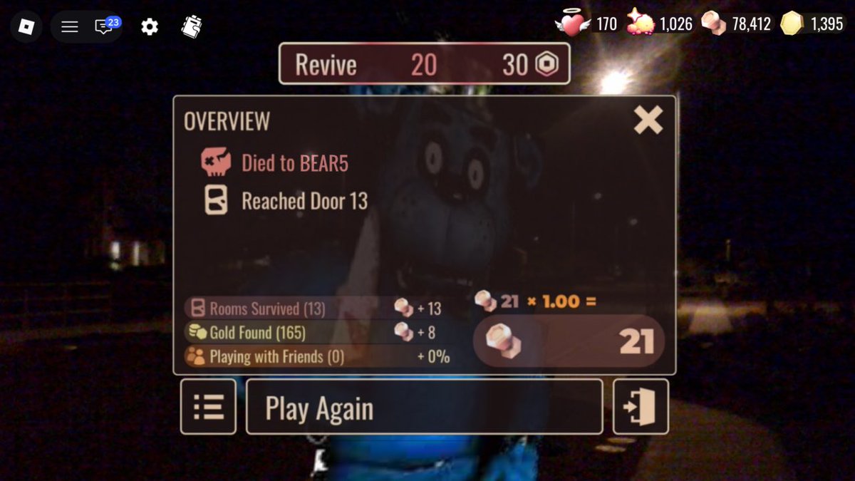 bleebtown's tweet photo. just woke up from another doors dream. they added a new place before the stairwell which was a normal looking neighborhood for some reason. they also added bear5 there. deadass just bear5. i died to him and the doors overview screen showed up and literally said “died to bear5” https://t.co/0V86wX73IG