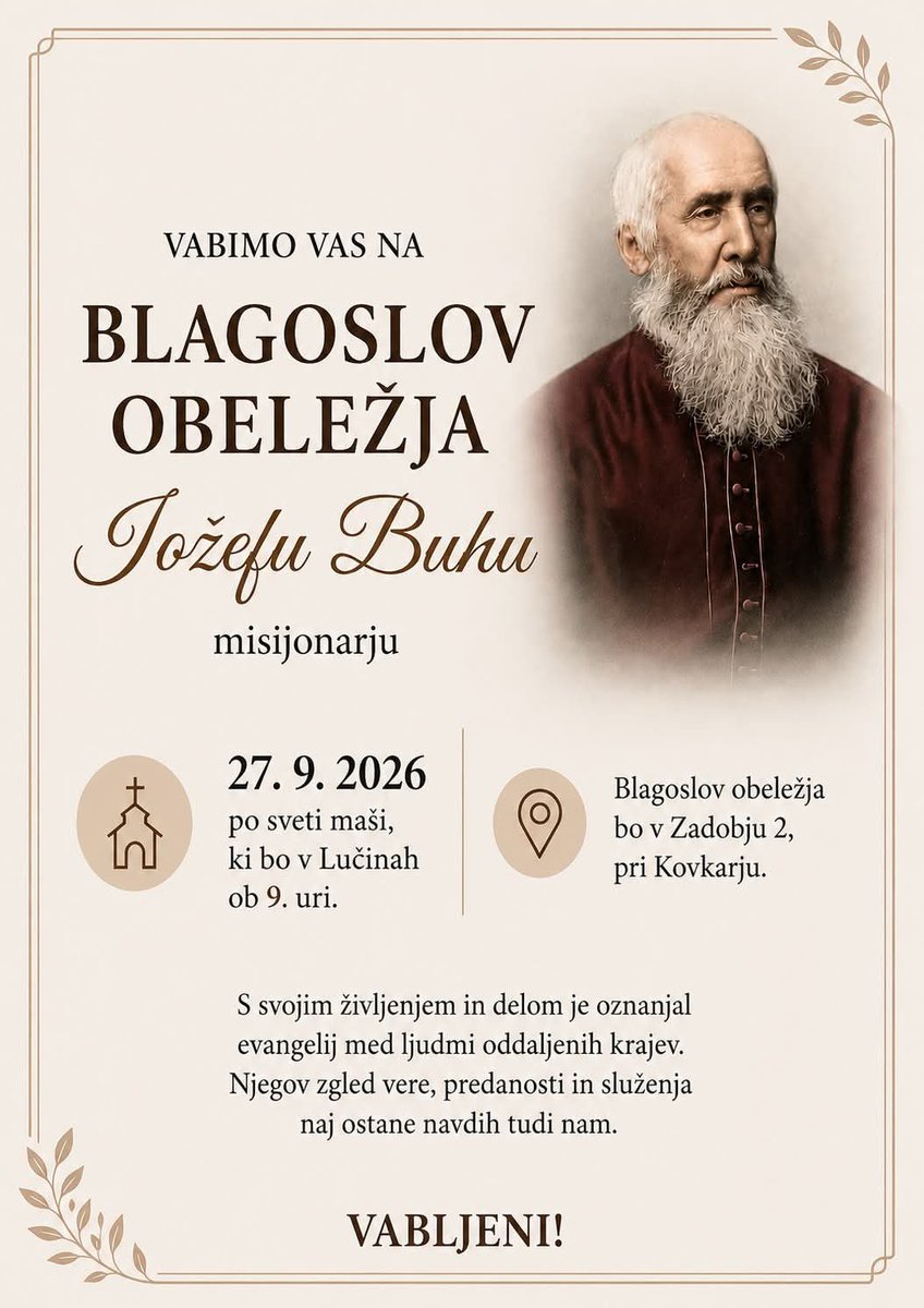 JozePlut's tweet photo. Jutri, v ned., 27.9., ob 9h dobrodošli v Lučine k maši in blagoslvu pomnika novemu 🇸🇮 božjemu služabniku - Jožefu Buhu! https://t.co/77MOOxOv0G