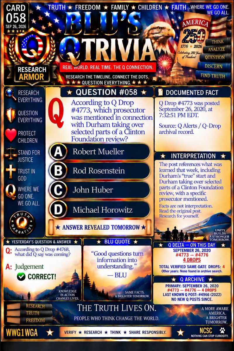 DreamBlu2813's tweet photo. Think you can find it without guessing? 👀🔎
One detail. One source. One answer.
What did YOU find? 🇺🇸
#BLUSQTrivia #ResearchEverything #America250 #NCSC https://t.co/2Z8KpGH70K