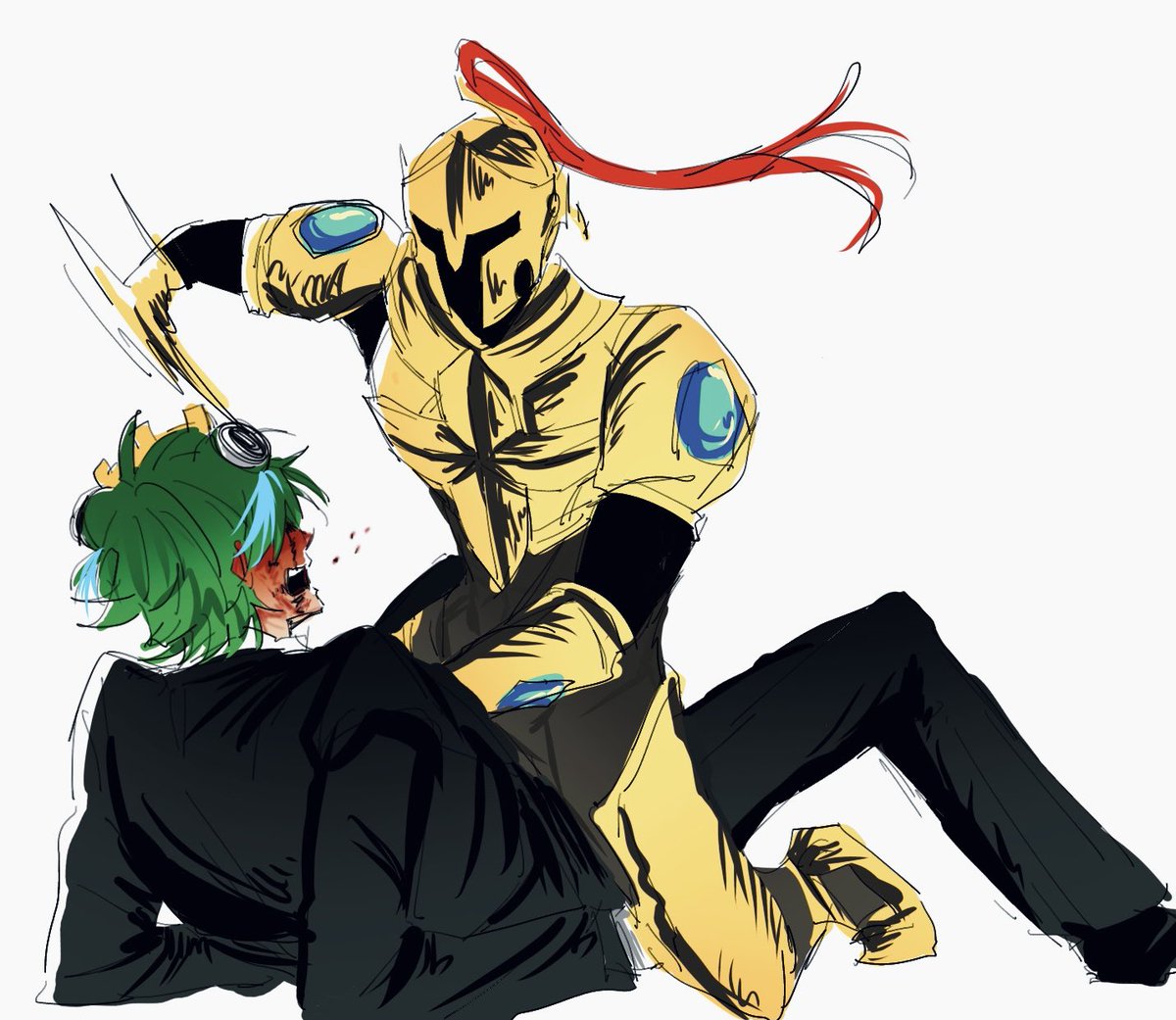 Coffee0_0v's tweet photo. froggy vs aj https://t.co/Zn4vQuRNwd