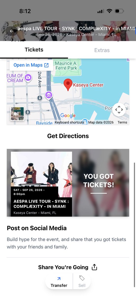 Laura7quuw's tweet photo. I have closer seats  guys😩 and I WTS my (3X) tonight Sat, Sep 26th Aespa tickets in Kaseya Center - Miami, FL

Time: 8:00pm

I’m asking for $100 each!

Pls dm me if you would be interested!!, also I can negotiate the price. https://t.co/0dniUcsdLn
