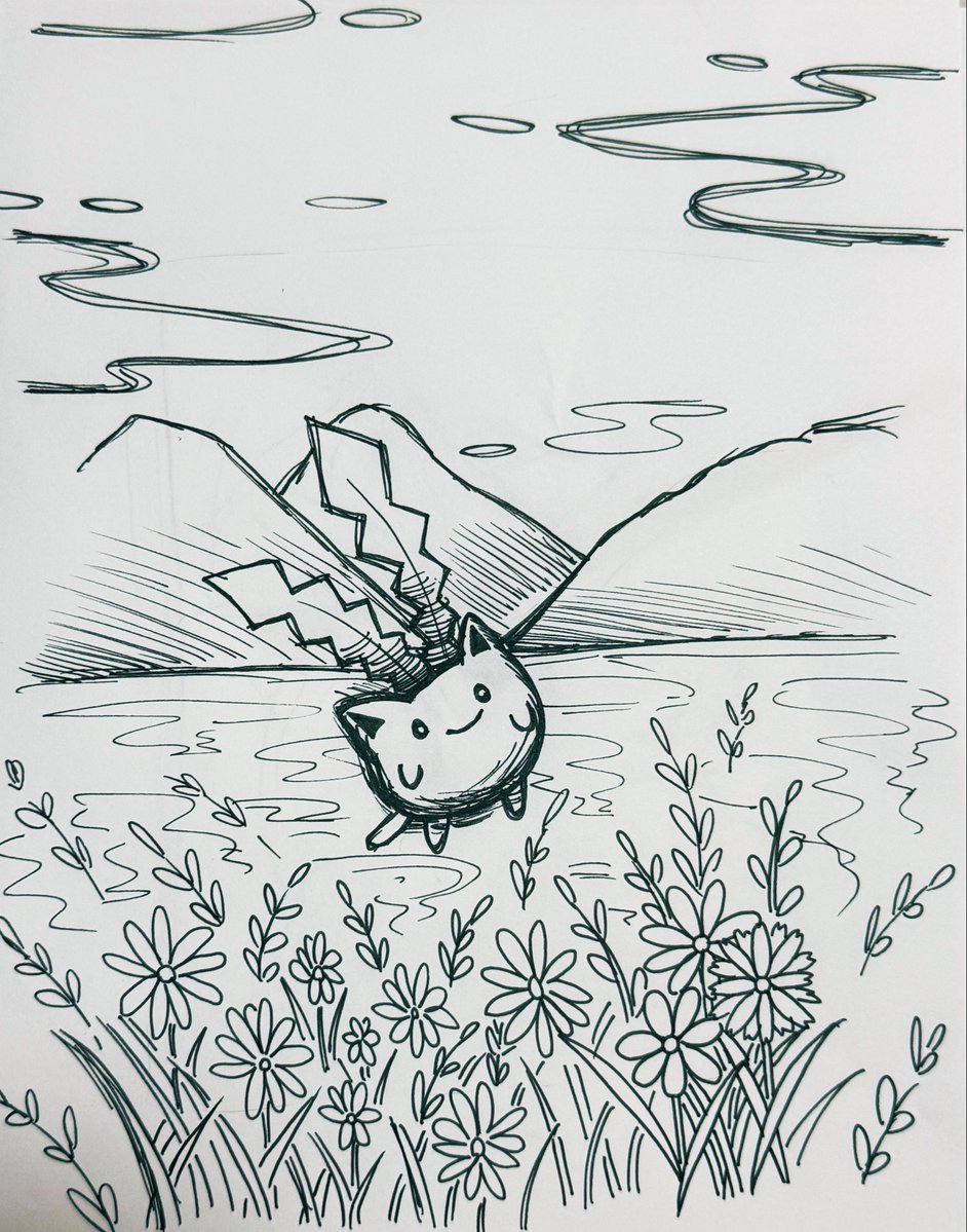 siki1019's tweet photo. ハネッコを描きました https://t.co/kSfwUKj1WX
