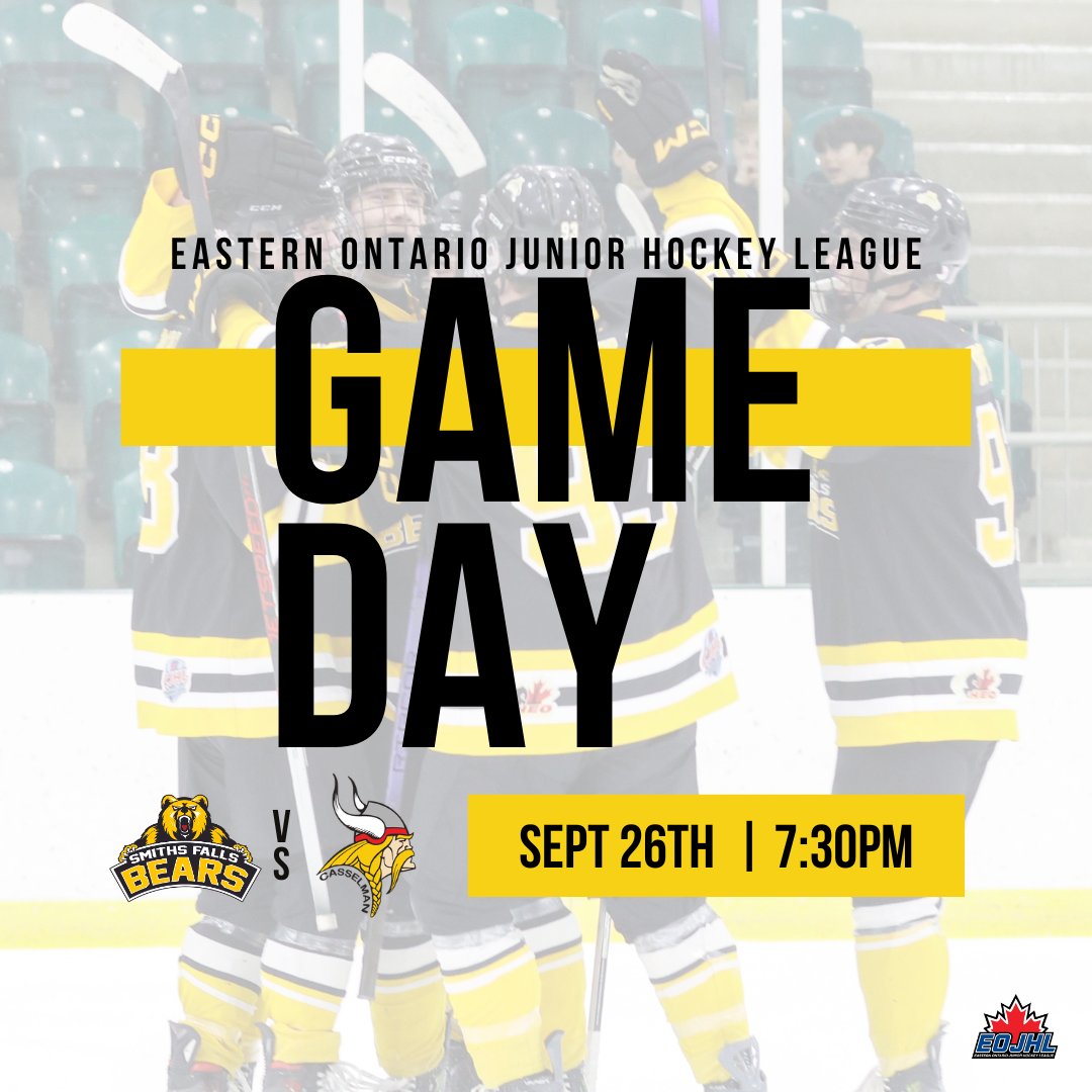 SFJrBears's tweet photo. GAMEDAY 

Jr Bears are back in action tonight on home ice! 

Puckdrop set for 7:30pm against the Casselman Vikings https://t.co/rksRuhQ1FA