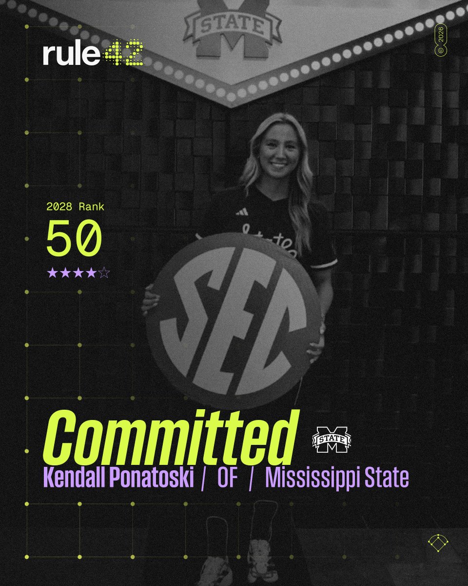 SoftbalAmerica's tweet photo. Another future Bulldog is headed to Starkville. 

Four-star Kendall Ponatoski has committed to Mississippi State. 

🔗 https://t.co/G6LTLHJTWK

@KPonatoski3 | @HailStateSB https://t.co/rYkgvjpVeD