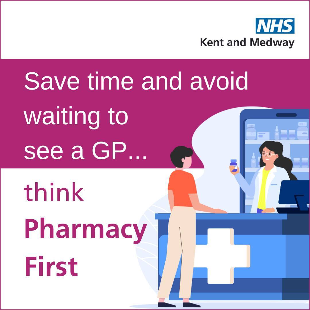 Medway_NHS_FT's tweet photo. Pharmacy First means you can get quick, expert care for common conditions.
#helpushelpyou #stopthinkchoose https://t.co/I9jbaLXMcH