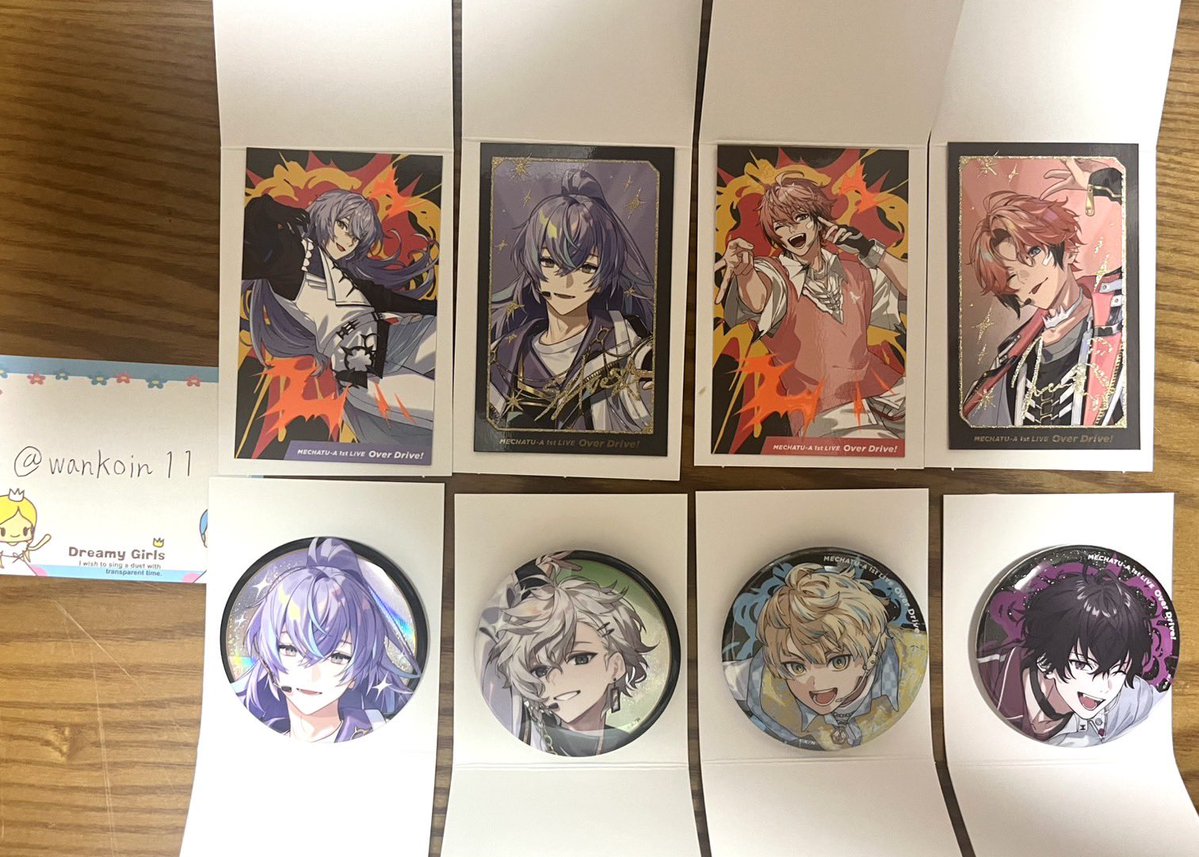 wankoin11's tweet photo. 【交換】
にじさんじ MECHATU-A 1st LIVE Over Drive! ランダムカード チェキ 缶バッジ

譲▶︎画像1枚目参照

求▶︎画像2.3枚目参照
チェキは同種交換でお願いします。

郵送のみ 友人代行になります。
検索からも気軽にお声掛けください。 https://t.co/85quLysrwp