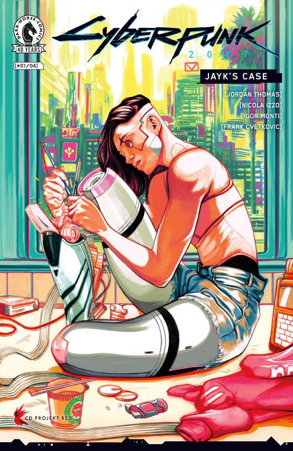 DarkHorseComics's tweet photo. Reminder: Cyberpunk 2077: Jayk's Case begins on October 21st with issue #1! Details: https://t.co/COq7XYl2UF

This 4-issue series is a noir detective mystery set in the world of Cyberpunk 2077!

By @Jordan_J_Thomas, Nicola Izzo, @igormontiart, and Frank Cvetkovic. With issue #1 covers from Izzo, @jfornes74, Richard Blake, and @NimitMalavia. With @CDPROJEKTRED