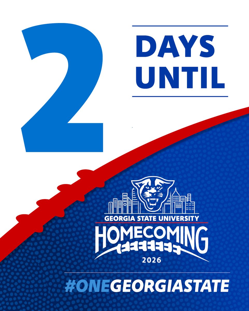 GeorgiaStateU's tweet photo. 2 Days โtil Homecoming!
#ONEGeorgiaState https://t.co/rjnUxwouEb