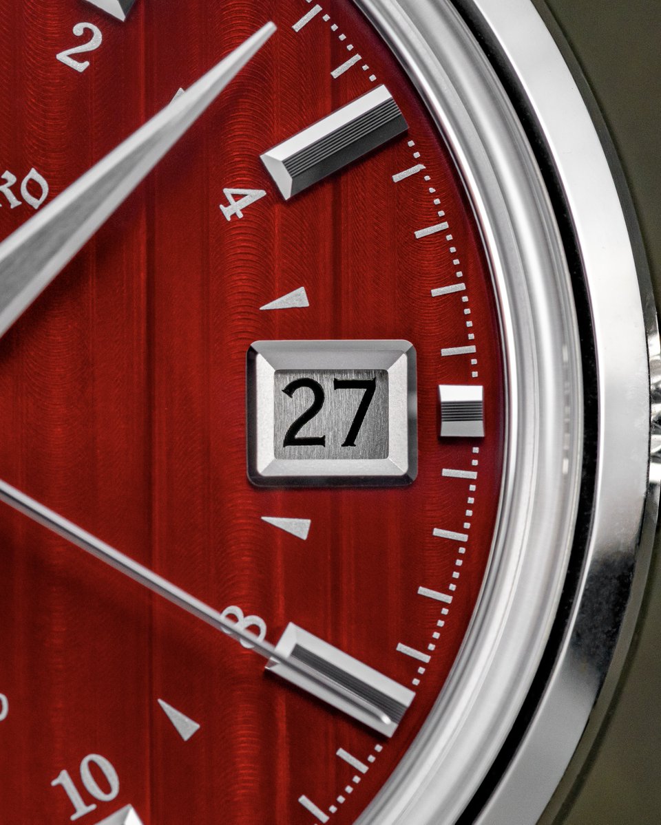 baldassarreted's tweet photo. The Grand Seiko SBGJ273 “Yuka Momiji” is a great example of how an expressive dial can actually make the brand’s finishing even more noticeable.

Its striated red dial takes inspiration from traditional Japanese lacquered floors reflecting the vivid colors of autumn leaves. The texture creates an impressive range of red tones depending on the light and gives the watch considerably more depth than you might expect from a single-color dial.

What makes the SBGJ273 particularly interesting is how that bold backdrop plays against Grand Seiko’s typically precise finishing. The Zaratsu-polished case and contrasting brushed surfaces are complemented by the mixture of finishing techniques across the dial details. The contrast between the expressive dial and precise finishing is a big part of what makes this watch work.

That attention to detail continues through the caseback with the finishing applied to the movement components. It adds another area to appreciate on a watch that already offers plenty to explore from the front.

It’s an intricate take on Grand Seiko’s design language and one that really benefits from being seen up close.