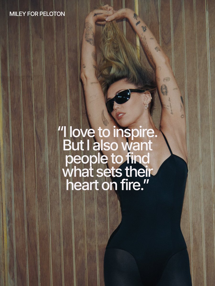 onepeloton's tweet photo. @miley for Peloton 
in her stride https://t.co/6UF7y4tYY6