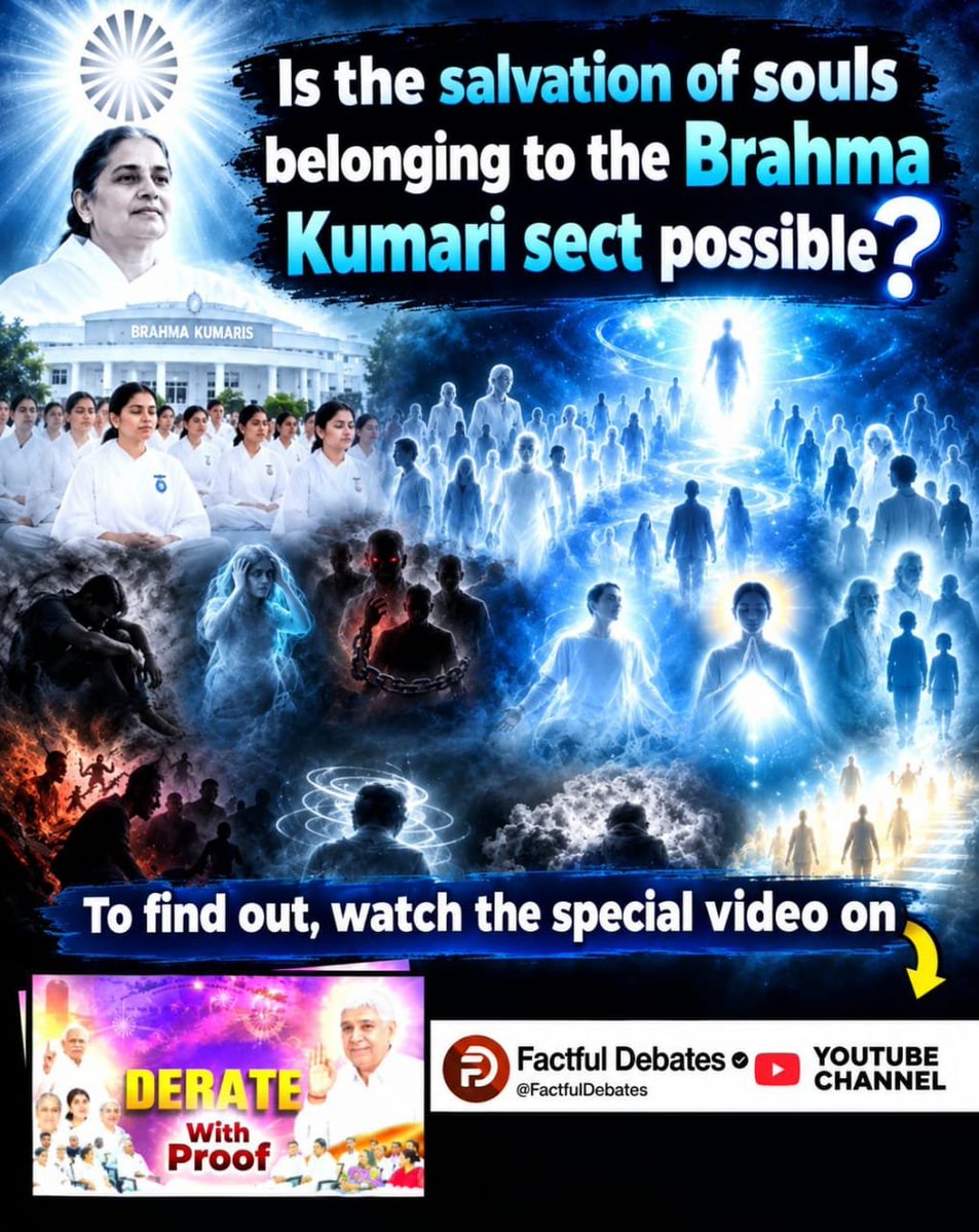 MThakur27417705's tweet photo. #SantRampalJiVsBrahmaKumaris
Is the salvation of souls
belonging to the Brahma Kumaris sect possible?
To find out, Watch the Special Video on Factful Debates YouTube Channel 

Debate On Factful Channel https://t.co/VxexLeaOUG